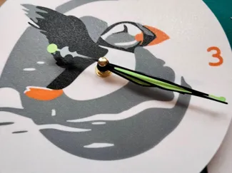 puffin clock and coasters