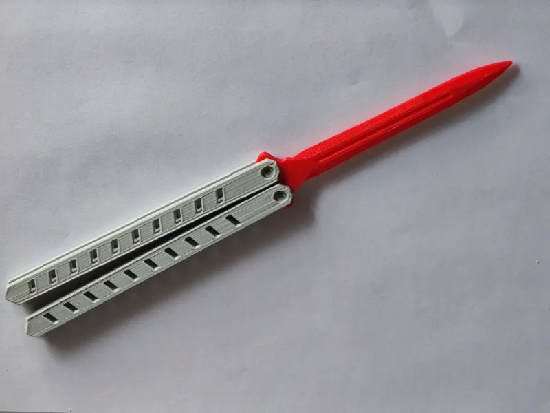 蝴蝶刀 Butterfly knife 一体快速打印无需支撑 