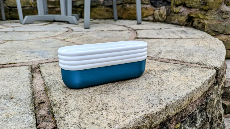 Long planter with drip tray