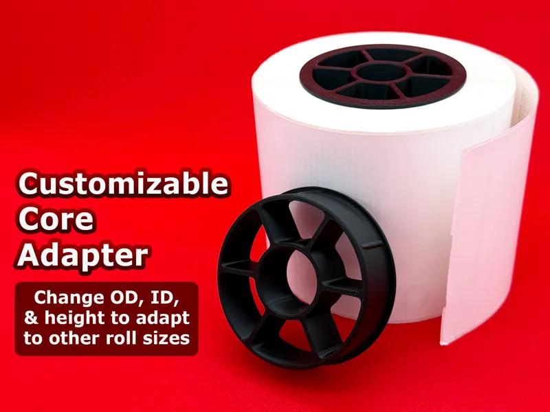 Customizable Core Adapter for Label & Paper Rolls