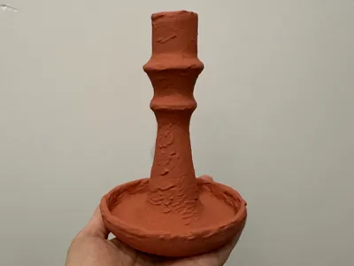 terracotta clay candle holder