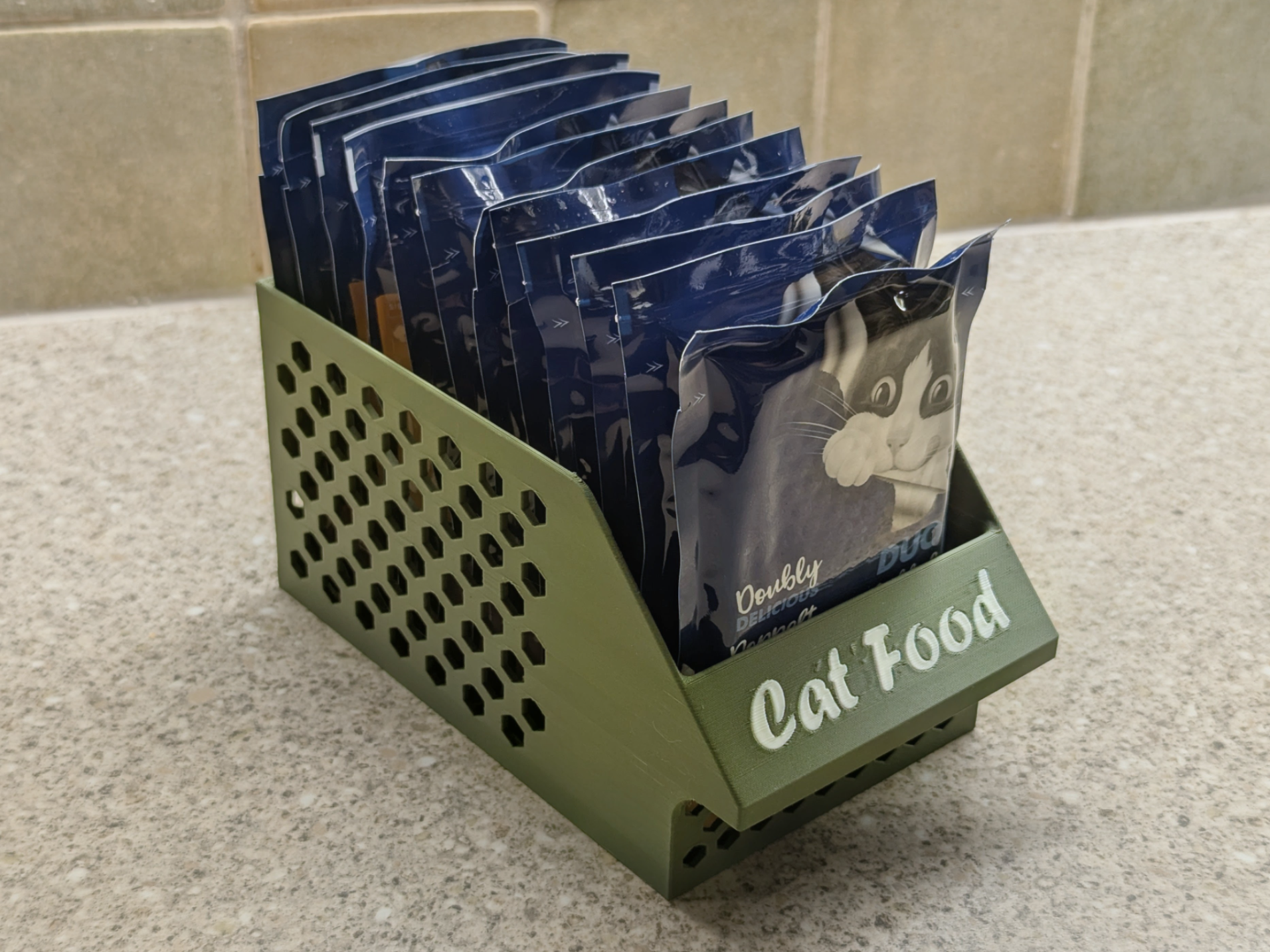 Cat / dog food pouch storage drawer