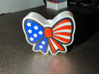 USA Flag Bow Straw Topper