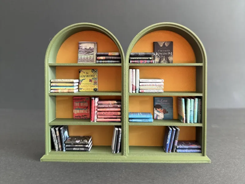 Double arched miniature bookcase