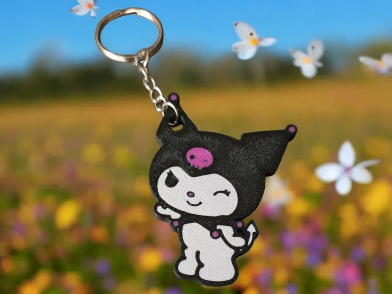 Llavero y placa de Kuromi