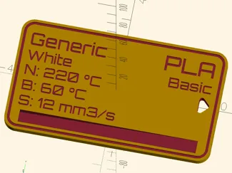 Parametric Filament Info Card