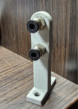 Double PTFE Tube Fitting Holder Wall Mount