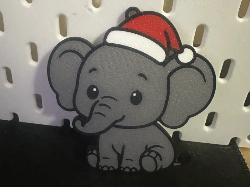 Cute Elephant Christmas Ornament