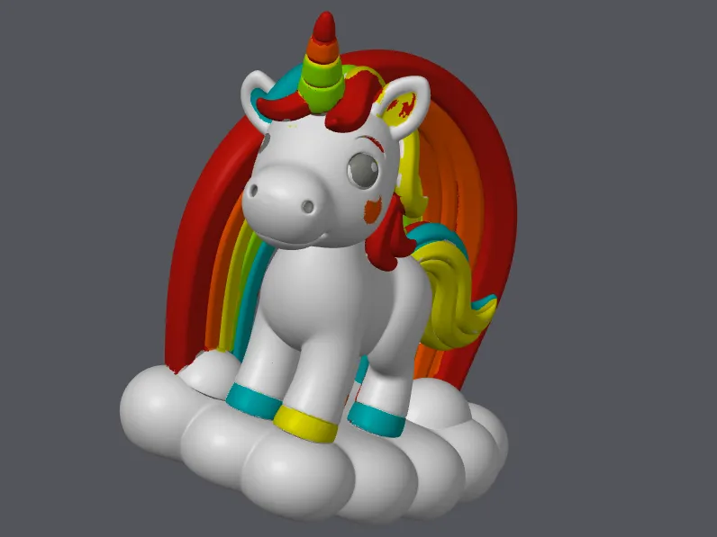 Magisches Einhorn auf der Regenbogenwolke 