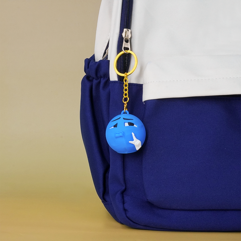 Miniatura 2 do modelo 3D 小蓝脸表情包钥匙扣 蓝脸emoji 小蓝豆表情包