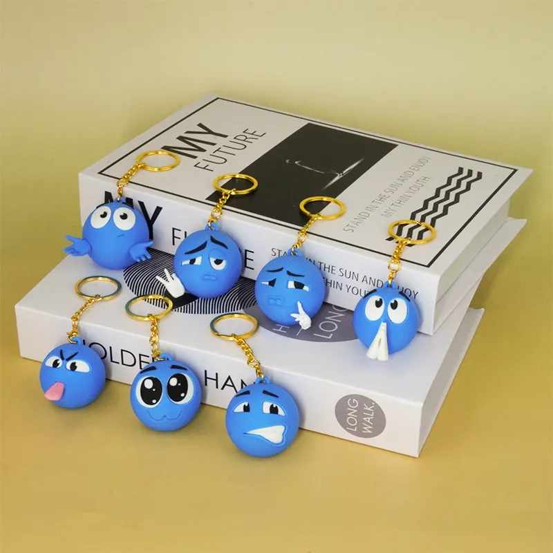 小蓝脸表情包钥匙扣 蓝脸emoji 小蓝豆表情包 view 2
