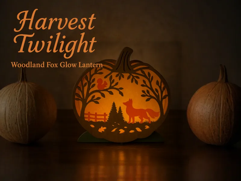 For Harvest Twilight – Woodland Fox Glow Lantern