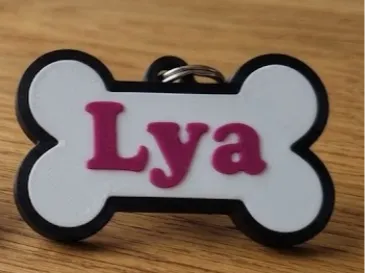 Chapa de Hueso para Mascotas - Nombre y Teléfono