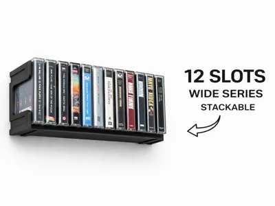 Modular Spring-Loaded Cassette Rack – 12 Slot 