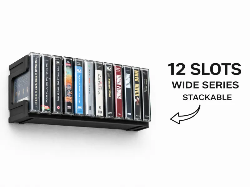 Modular Spring-Loaded Cassette Rack – 12 Slot 