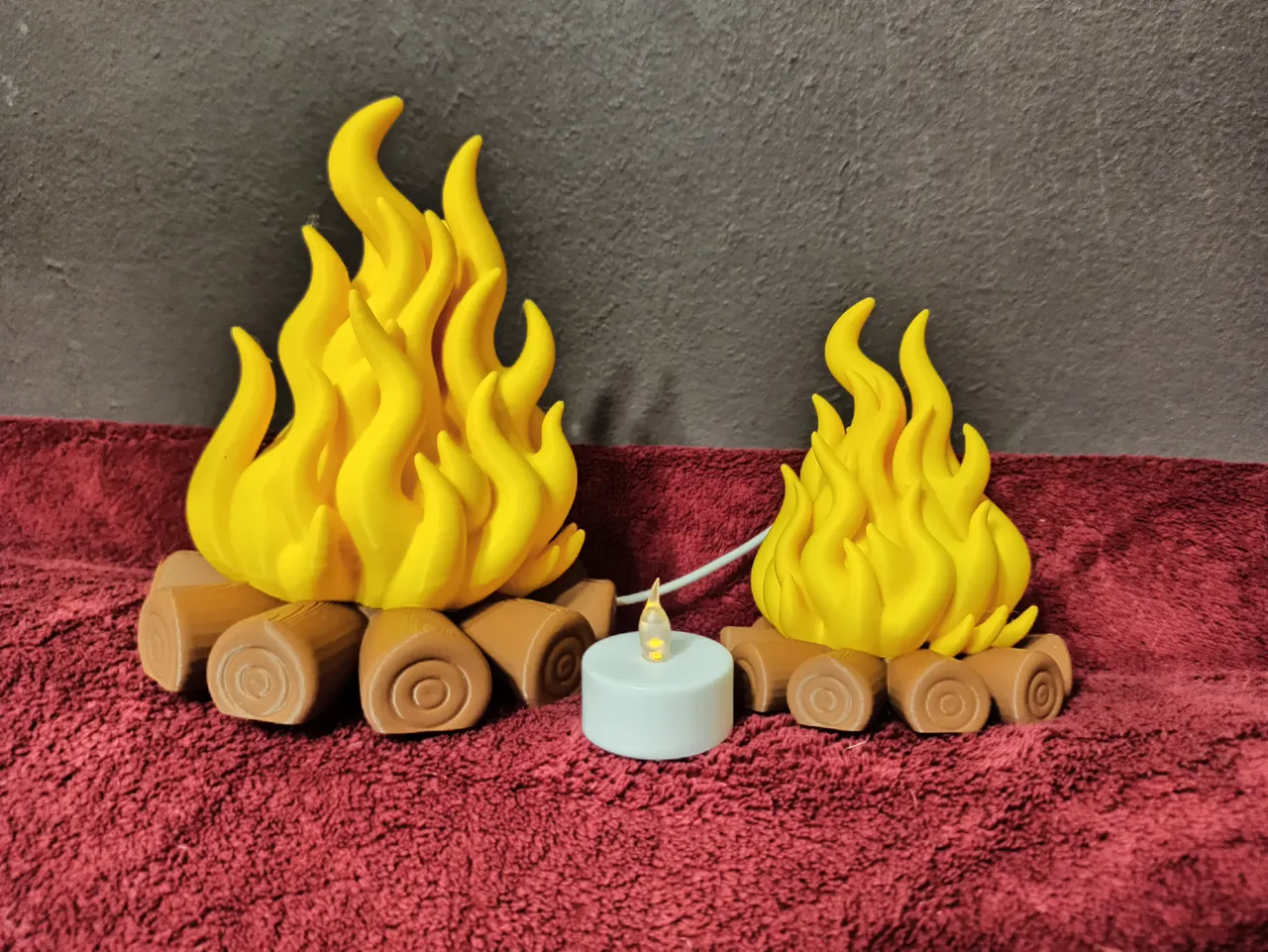 wood camp fire lamp led kit 001 and tealight view 3