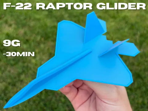Tapa o cubierta: F-22 Raptor - Lightweight Glider Plane — referencia de MakerWorld