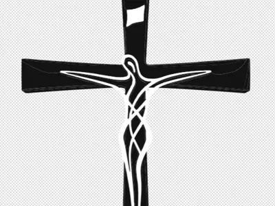Modern style crucifix Keychain