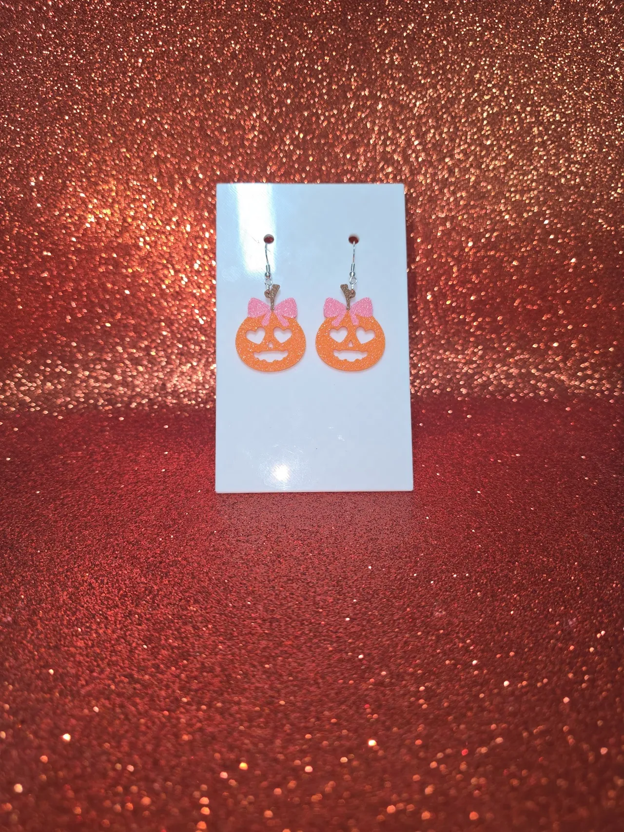 Pumpkin love earrings view 2