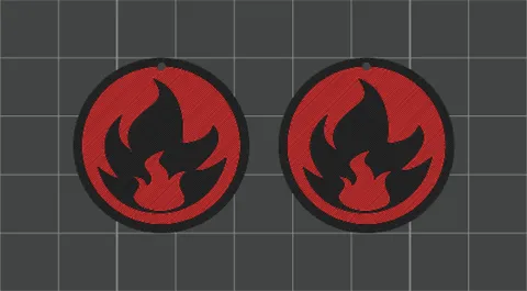 Pokemon Trading Card Game - Fire Energy Earrings view 2