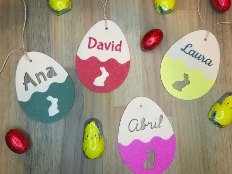 Customizable easter egg name tag