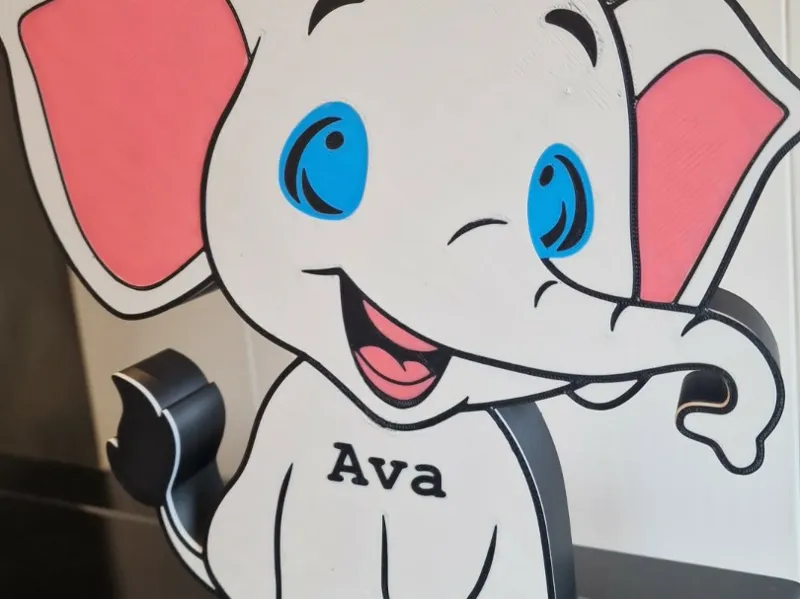 cute baby elephant with custom text