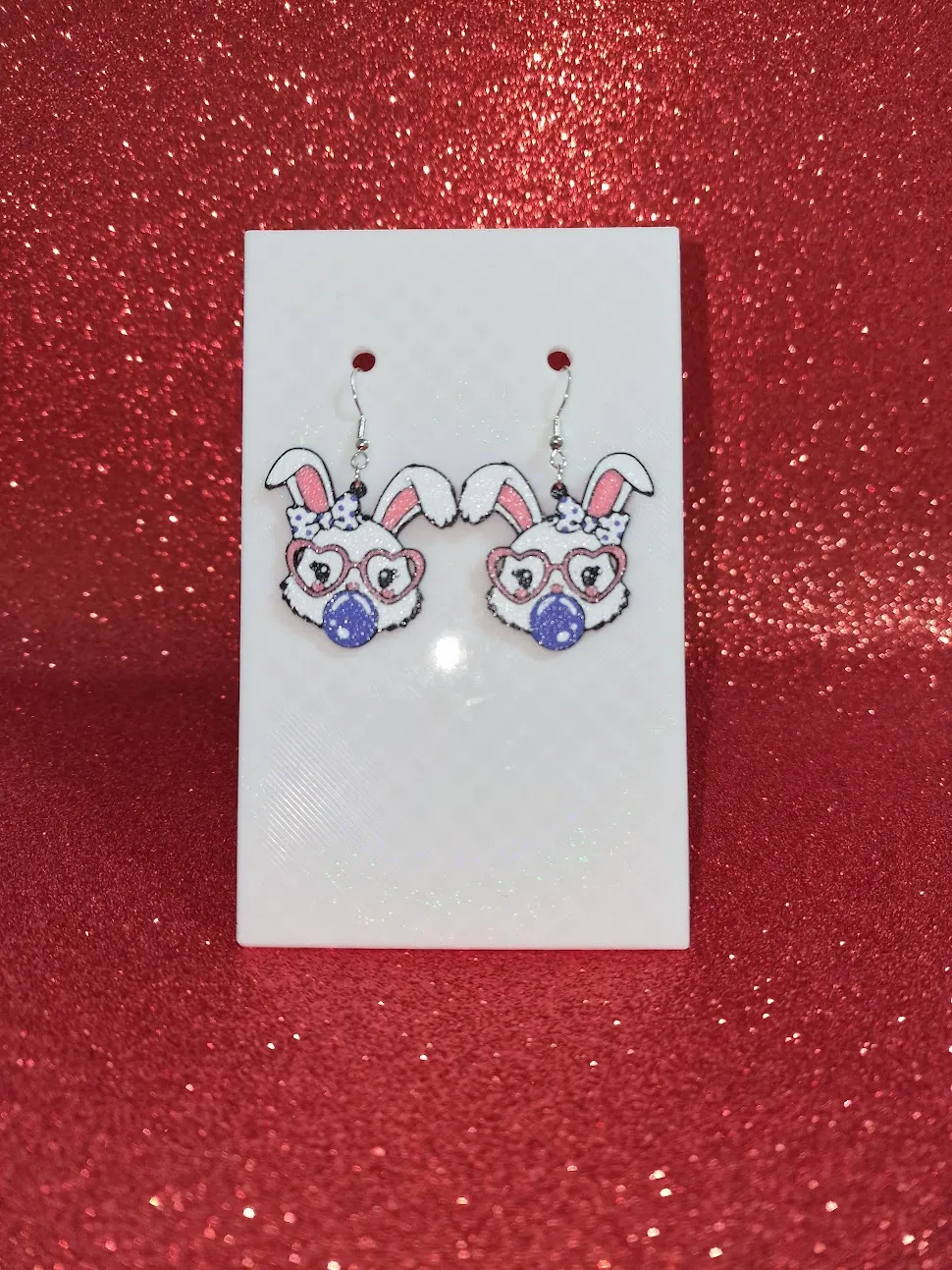 Fashion bunny earrings view 2