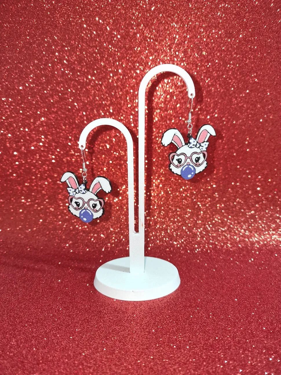 Fashion bunny earrings view 3