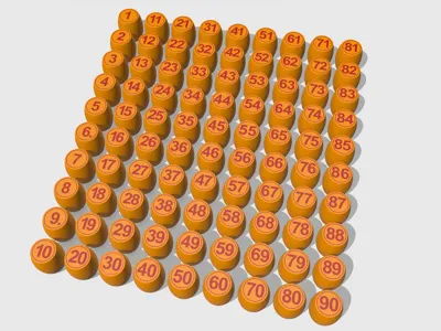 Lotto Bingo Barrels - Full Set 1-90 Game Pieces