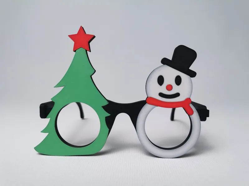 Christmas Tree Snowman Glasses