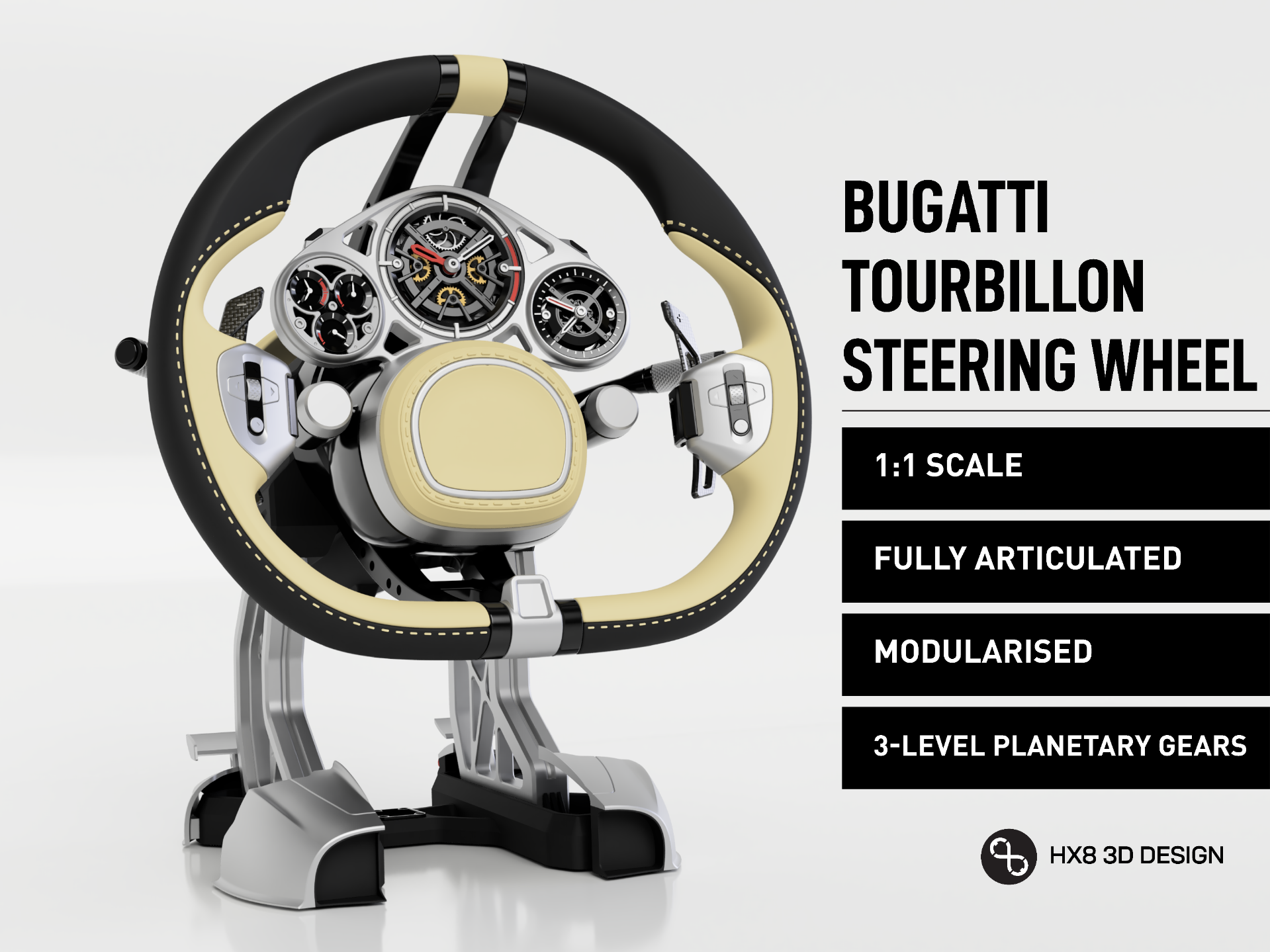 1:1 Bugatti Tourbillon Steering Wheel HX8 Design - 1