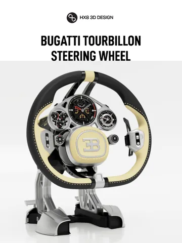 Letrero o emblema decorativo: 1:1 Bugatti Tourbillon Steering Wheel HX8 Design — vista de referencia 2