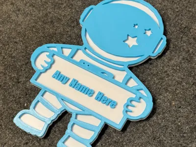 Personalized Astronaut Name Sign Editable