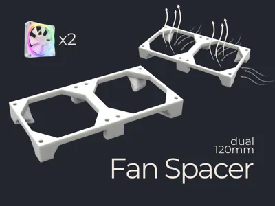 Bottom Fan Spacer for PC Case (Dual 120mm)