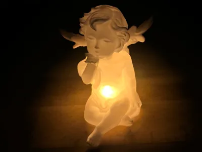 Angel figure with tea light – for LED lighting