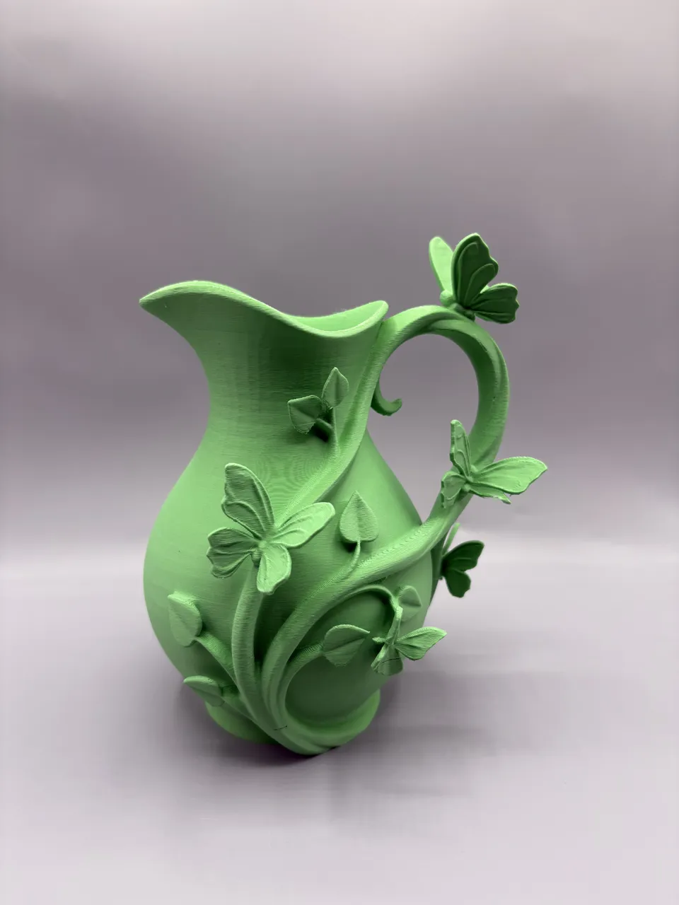 Ornate Butterfly Vine Decorative Pitcher Vase view 2