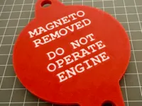 Red with Text (Magneto Removed, do not Operate Engine)