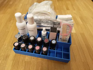 Organizer for gel nail polish and nail polish