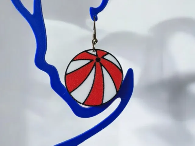 Multicolor Beach Ball Earrings