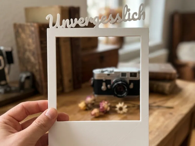 Polaroid-Rahmen „Unvergesslich“ für Shootings