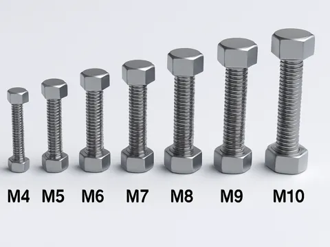 Letrero o emblema decorativo: Metric Bolts & Nuts Pack (M4 to M10) — referencia de MakerWorld