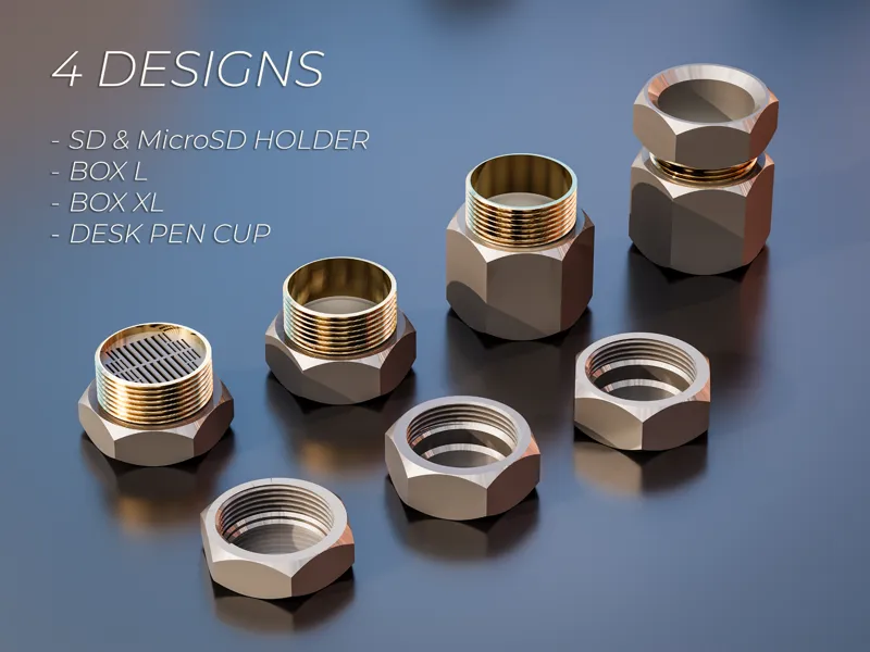 Nut & Bolt Container Collection: 4-in-1