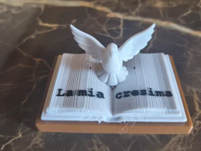 Bible with dove for confirmation