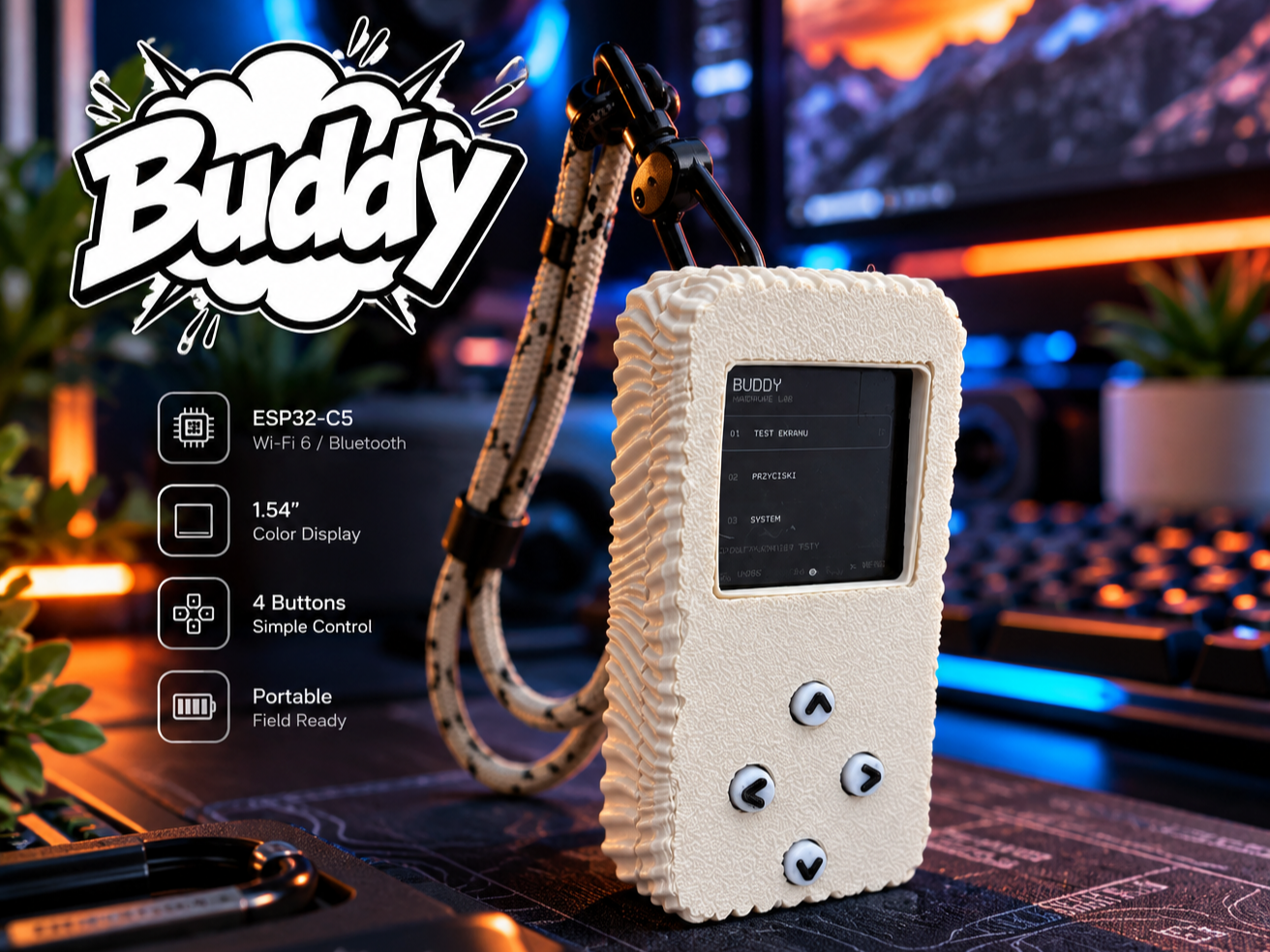 Buddy – Seeed Studio Xiao ESP32-C5 + 1.54" TFT 3D model