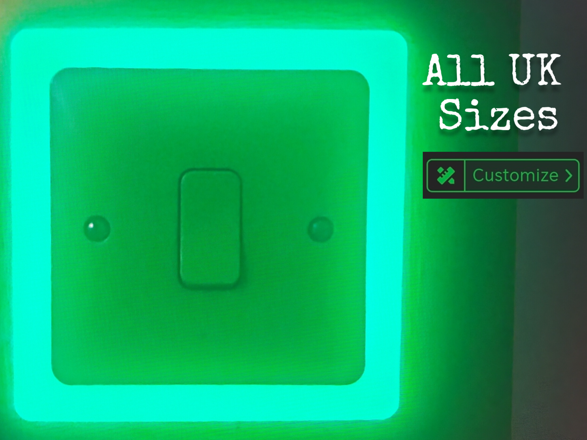 Custom UK Glow Light Switch Surround all sizes