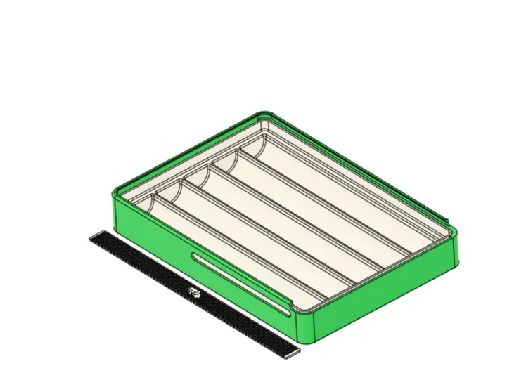 Parametric holder with slots length direction