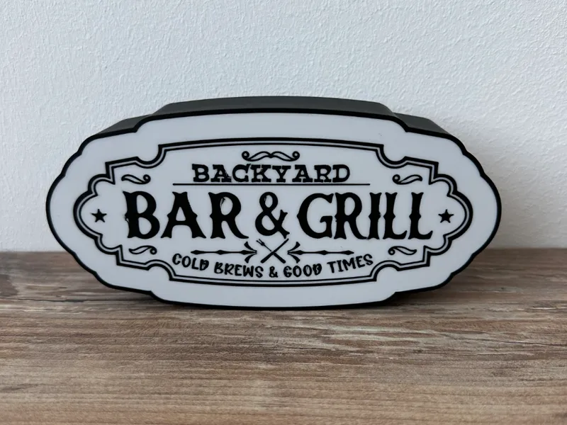 BBQ Bar Grill lightbox LED