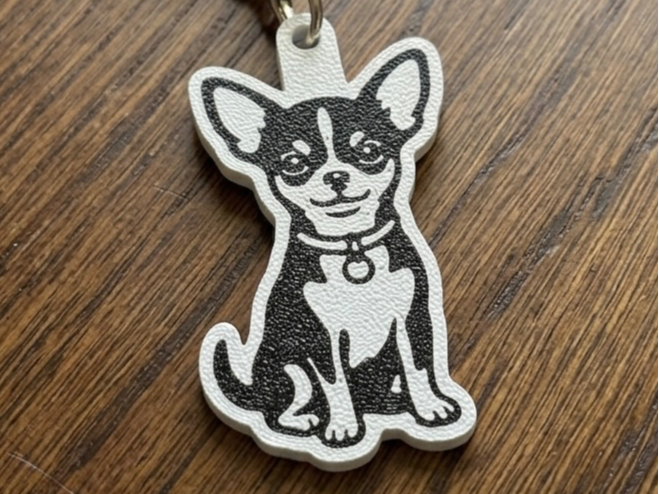 Pinscher Keychain - Sleek & Minimal B&W