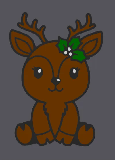 Christmas Deer Female - 2D Wallart