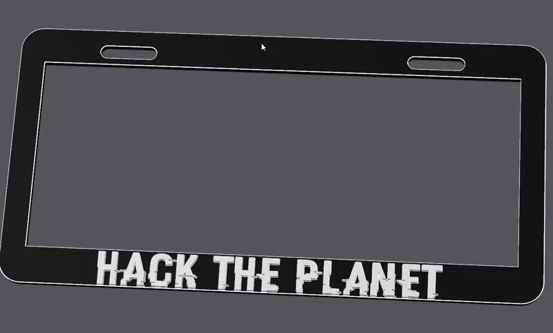 Hack The Planet License Plate Frame